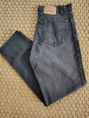 Vintage 90s Levis 550 32x 31 Black Made in USA Jeans (Tag 34x32)